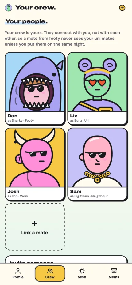 Hangxiety Society: Set up your crew