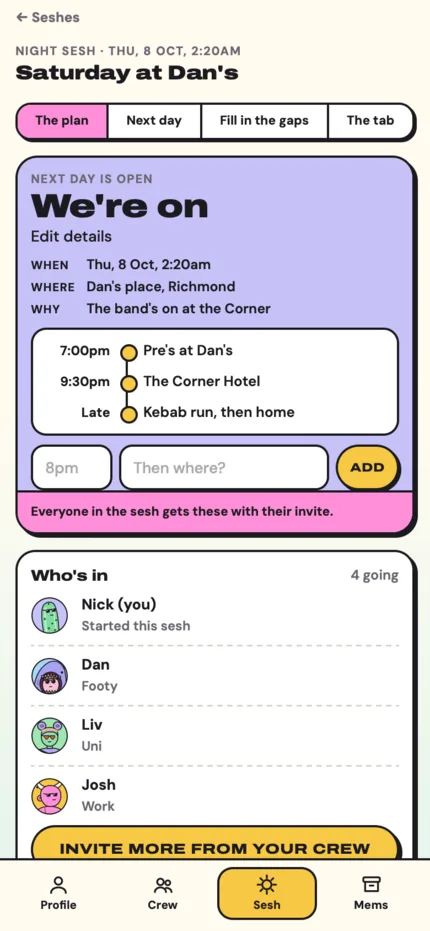 Hangxiety Society: Set up your event